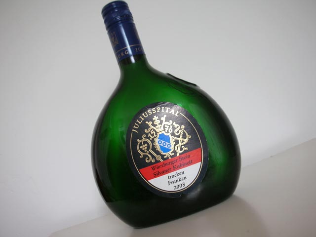 Silvaner in typical Franconian 'Bocksbeutel' botle